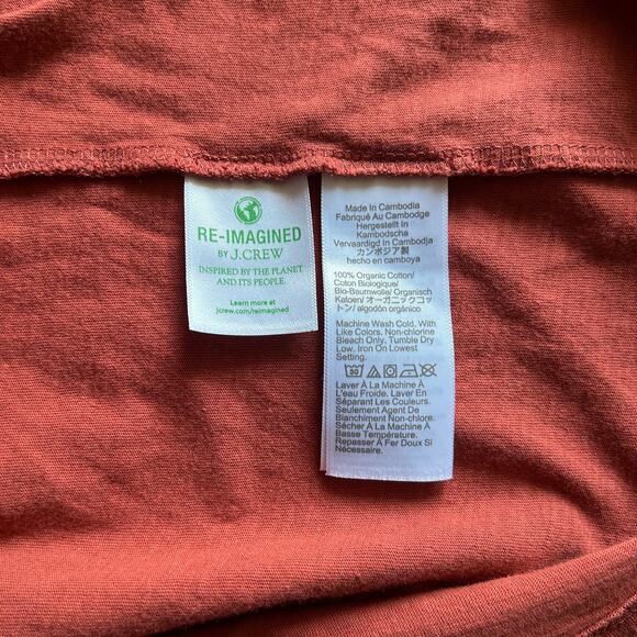 J. Crew Burnt Orange/Red Organic Cotton Short Sleeve Boxy Pocket Tee Size Large - Picture 7 of 7